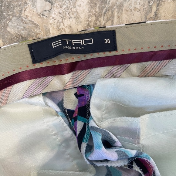 ETRO PANTS GEOMETRIC DESIGN SZ 38 - Picture 8 of 11